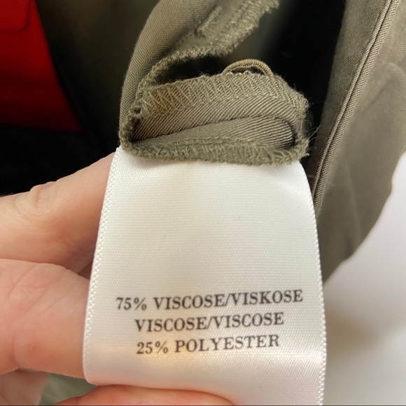 NWT LK Bennett Size 12 Green Pleated Crop Melodie Pants - Picture 7 of 7